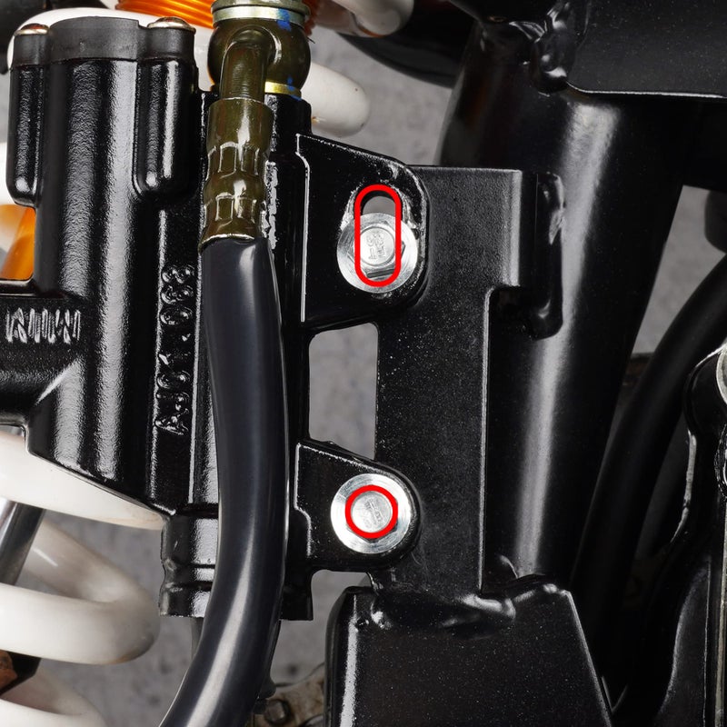 MTATCN Rear Brake Caliper & Master Cylinder Replacement - With Spare Brake Pads - Compatible with 70cc, 90cc, 110cc, 125cc, 140cc, 200cc SSR Baja Chinese Dirt Pit Bikes with 12mm Wheel Shaft - Image 3